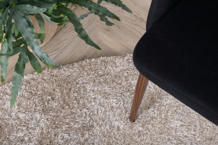 Mattis Rund Matta Beige