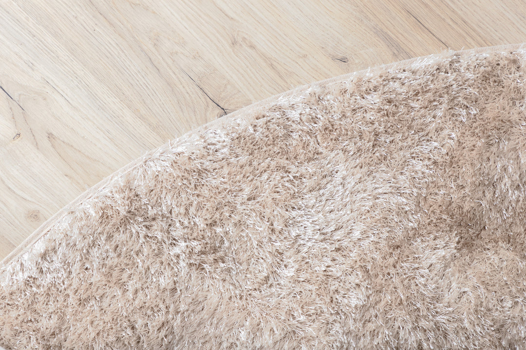 Mattis Rund Matta Beige