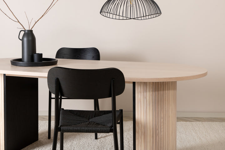 Bianca Ovalt Matbord Vitputsad