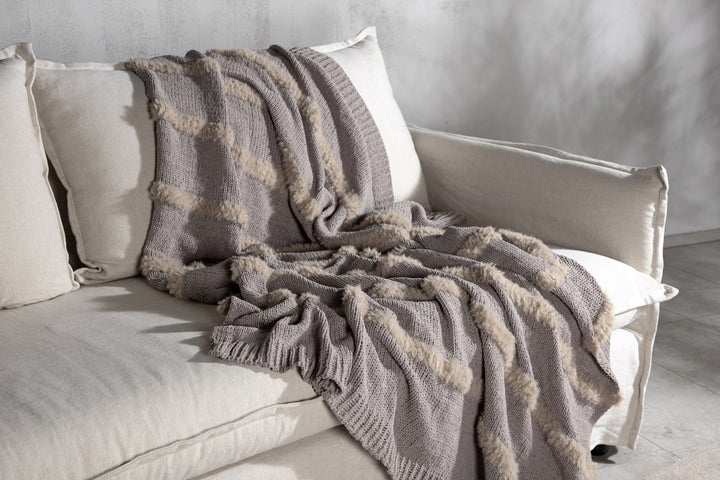 Katleen Pläd Ljusgrå