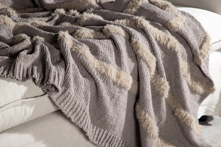 Katleen Pläd Ljusgrå