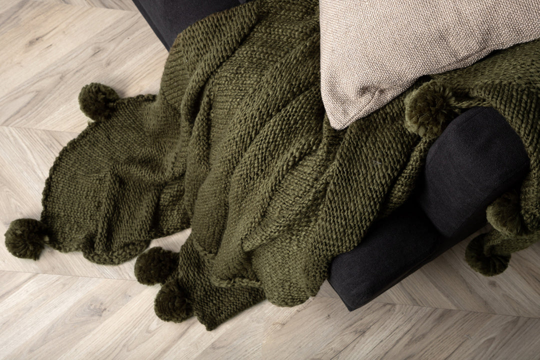 Anny Pläd Mossgrön