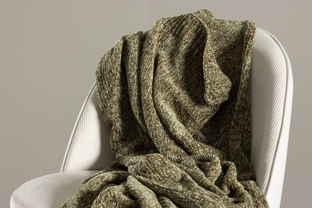 Ally Pläd Mossgrön