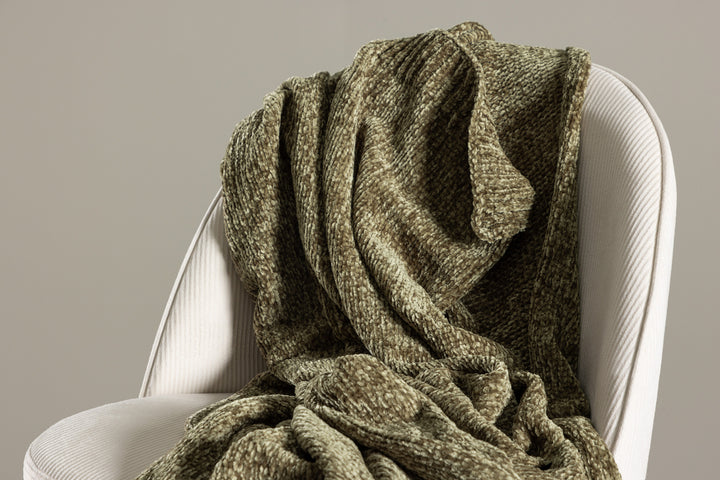 Ally Pläd Mossgrön