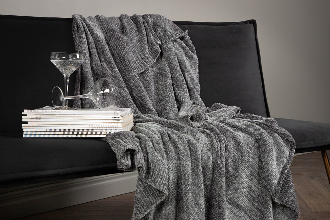 Ally Pläd Mörkgrå