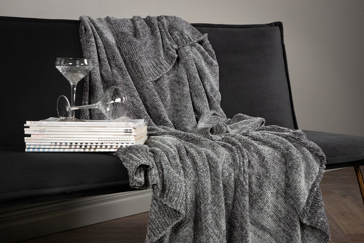 Ally Pläd Mörkgrå