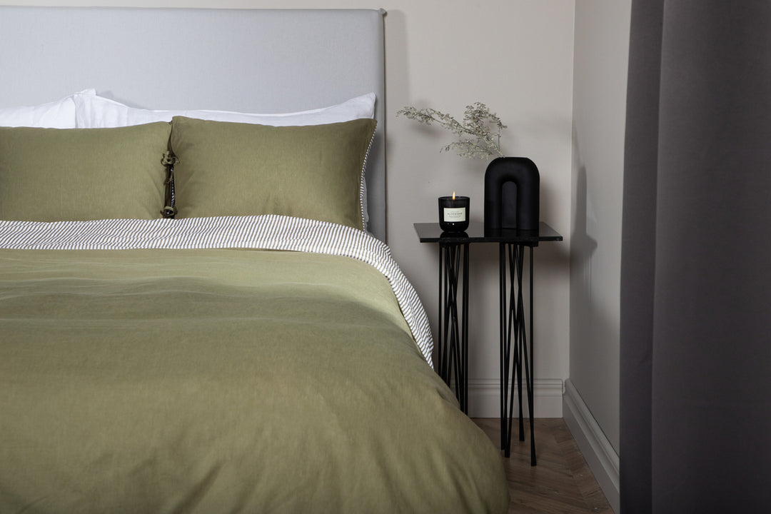 Jenna Påslakanset 220x240cm Mossgrön