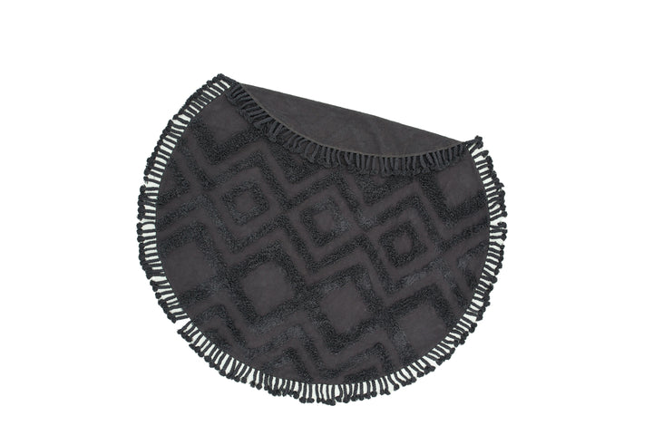 Hilma Rund Matta Mörkgrå