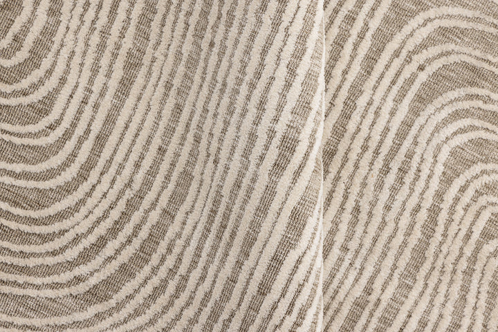 Melle Rund Matta Beige