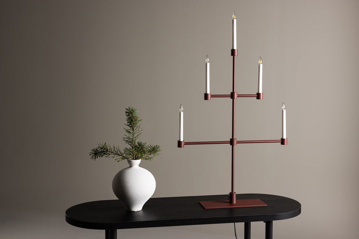 Avoriaz Adventsljusstake Röd