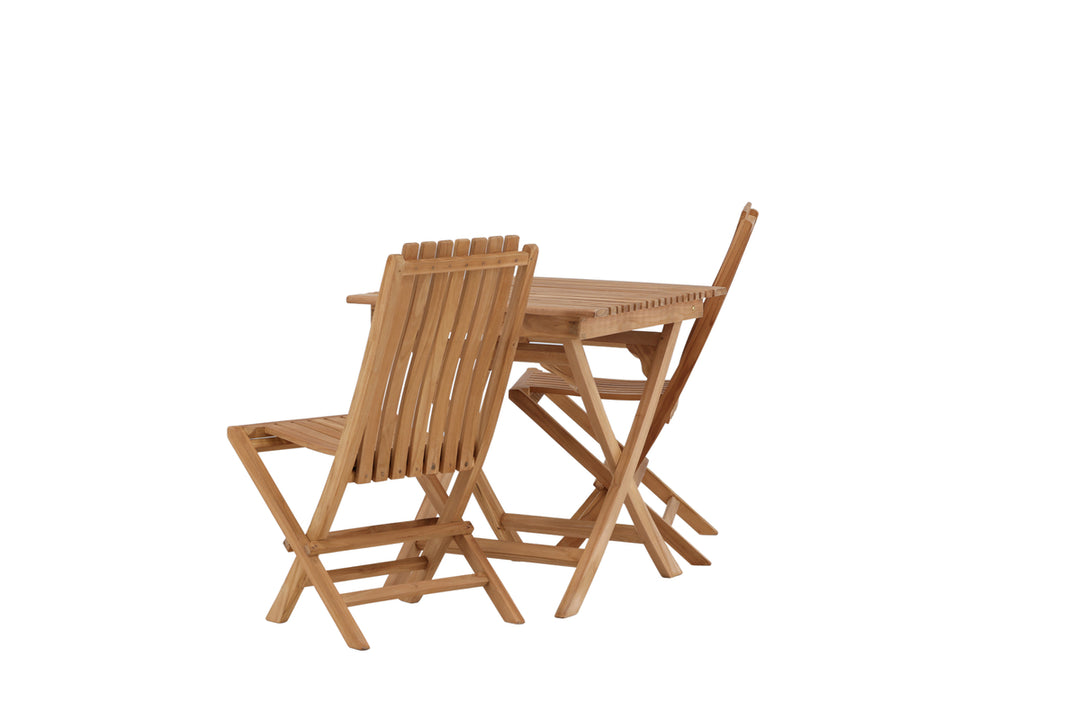 Ghana Matstolar Guld + Cafebord Natur