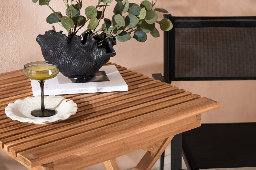 Ghana & Copacabana Cafebord Natur + Matstolar Svart