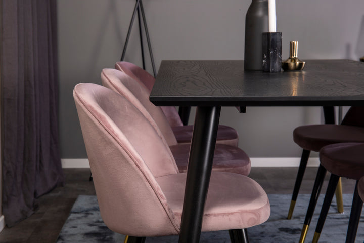 Dipp & Velvet Matgrupp Svart/Gammelrosa