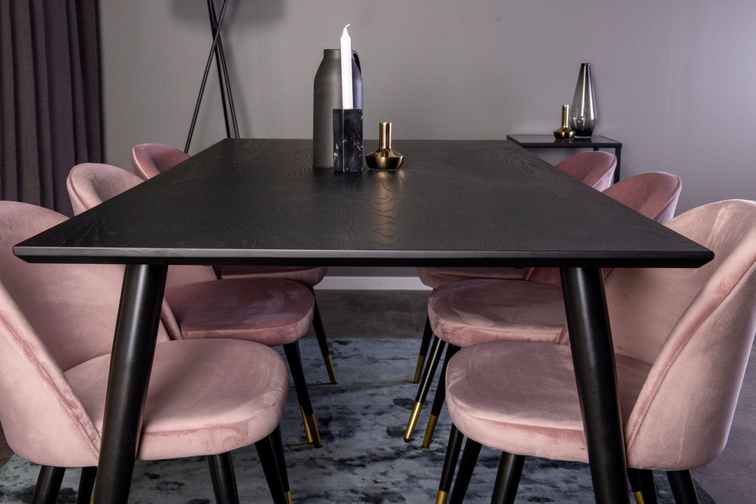 Dipp & Velvet Matgrupp Svart/Gammelrosa