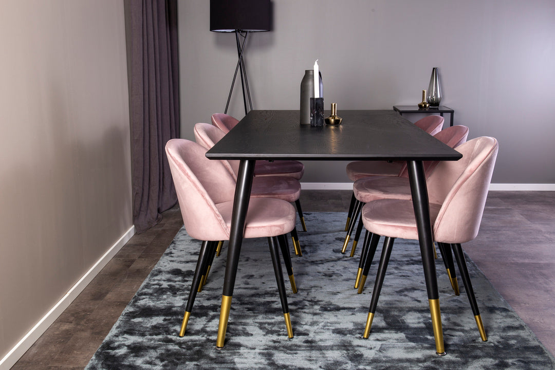 Dipp & Velvet Matgrupp Svart/Gammelrosa