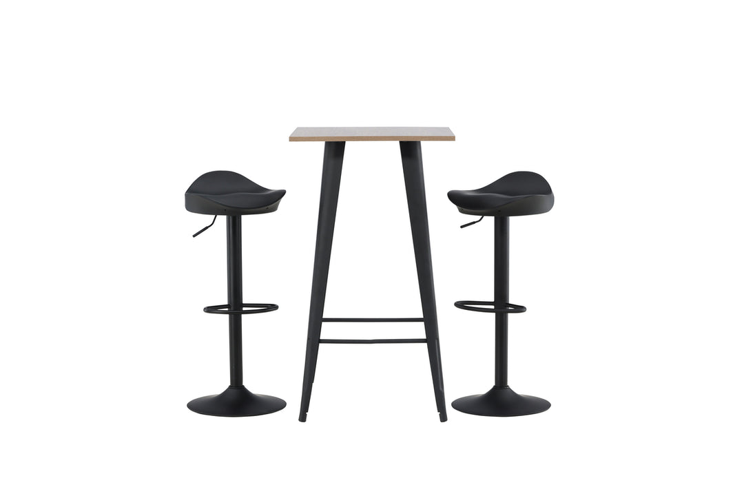 Tempe & Adesto Barbord + Barstolar Svart