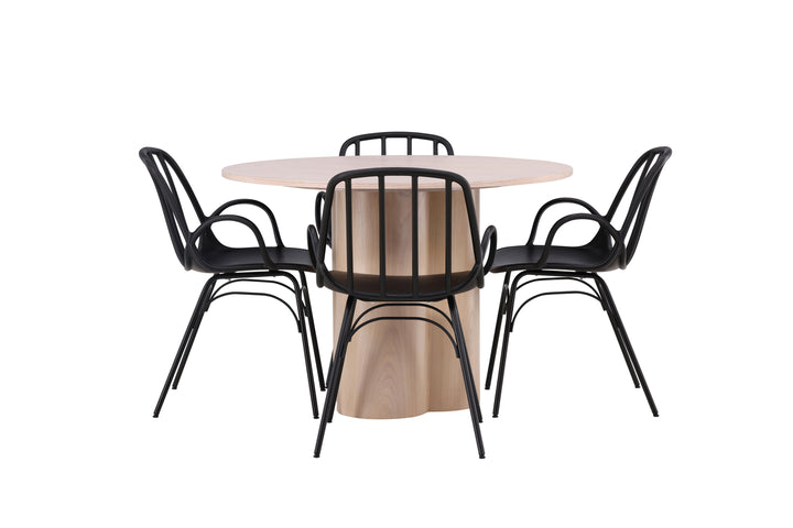 Dyrön & Olivia Matgrupp Svart/Vitputsad