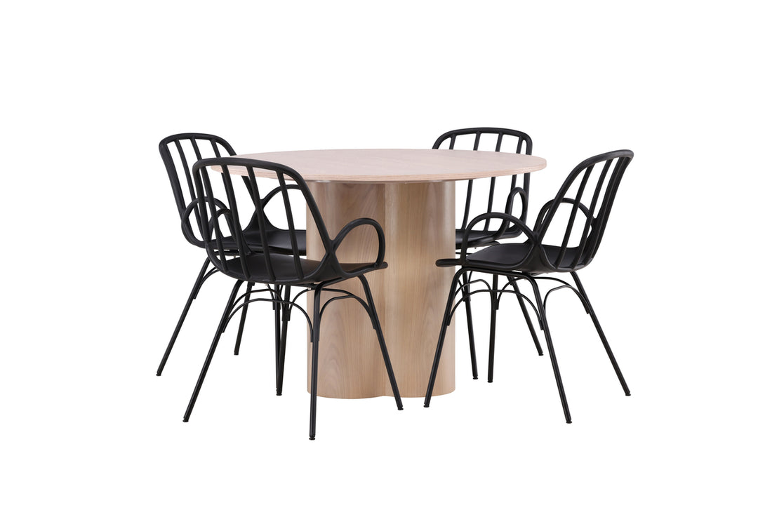 Dyrön & Olivia Matgrupp Svart/Vitputsad