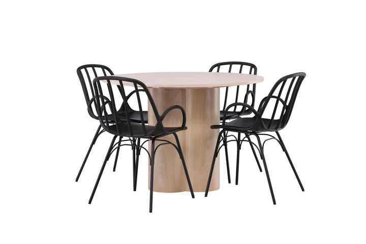 Dyrön & Olivia Matgrupp Svart/Vitputsad