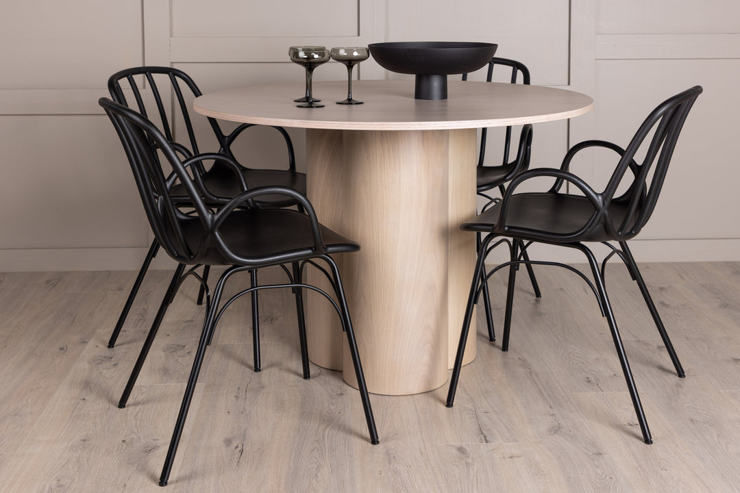 Dyrön & Olivia Matgrupp Svart/Vitputsad