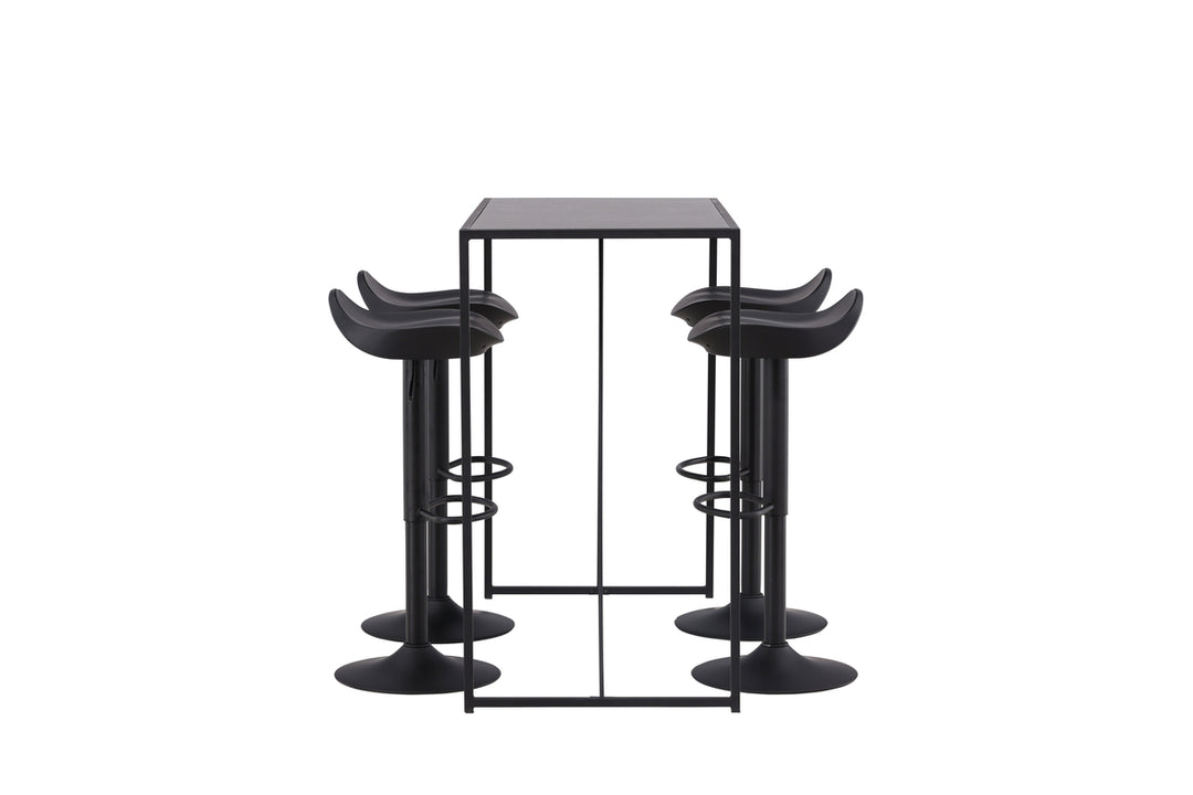 Brea & Adesto Barbord + Barstolar Svart