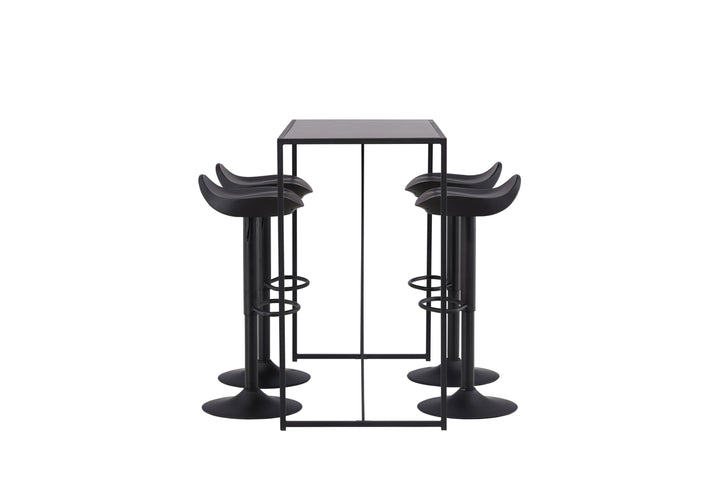Brea & Adesto Barbord + Barstolar Svart