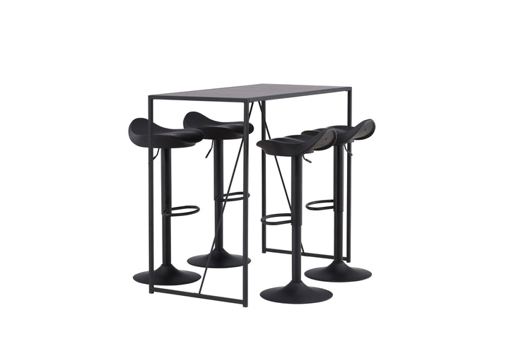 Brea & Adesto Barbord + Barstolar Svart