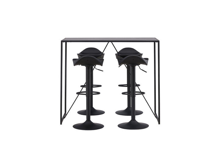 Brea & Adesto Barbord + Barstolar Svart