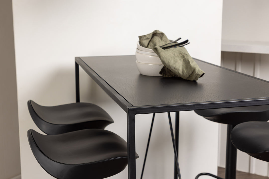 Brea & Adesto Barbord + Barstolar Svart