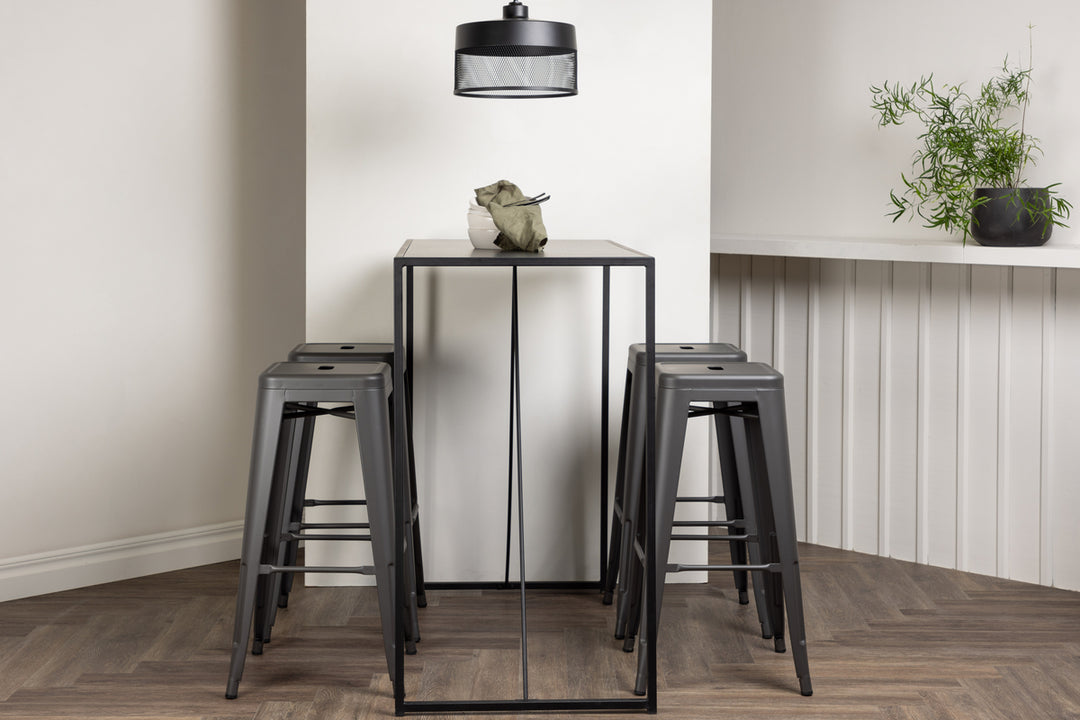 Brea & Tempe Barbord + Barstolar Mörkgrå