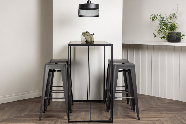 Brea & Tempe Barbord + Barstolar Mörkgrå