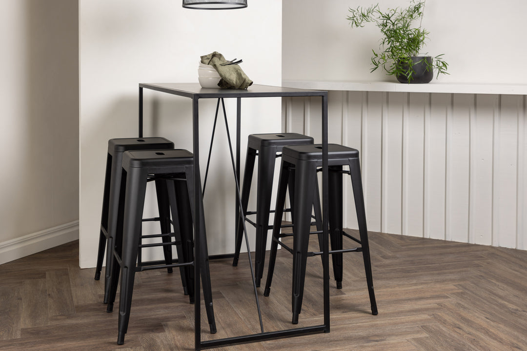 Brea & Tempe Barbord + Barstolar Svart