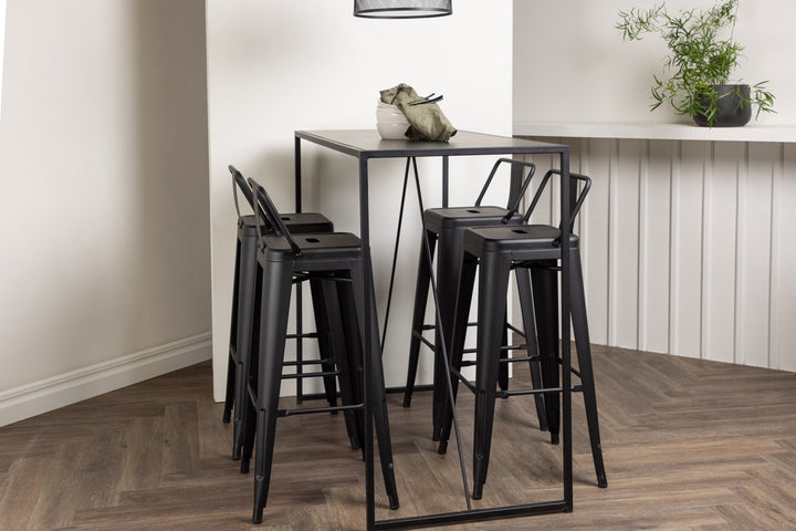 Brea & Tempe Barbord + Barstolar Svart