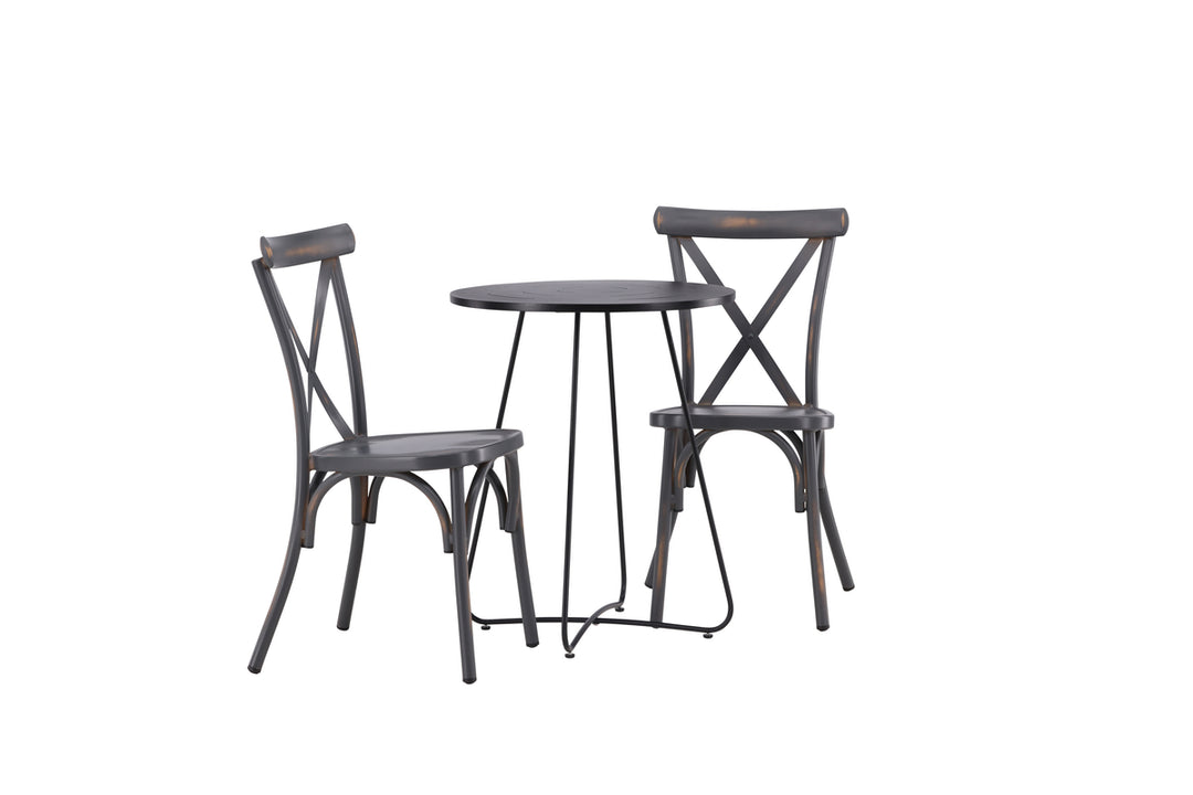 Tablas & Bacong Matstolar Mörkgrå + Cafebord Svart