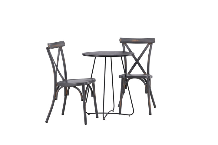 Tablas & Bacong Matstolar Mörkgrå + Cafebord Svart