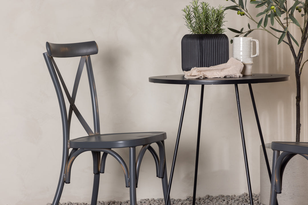 Tablas & Bacong Matstolar Mörkgrå + Cafebord Svart