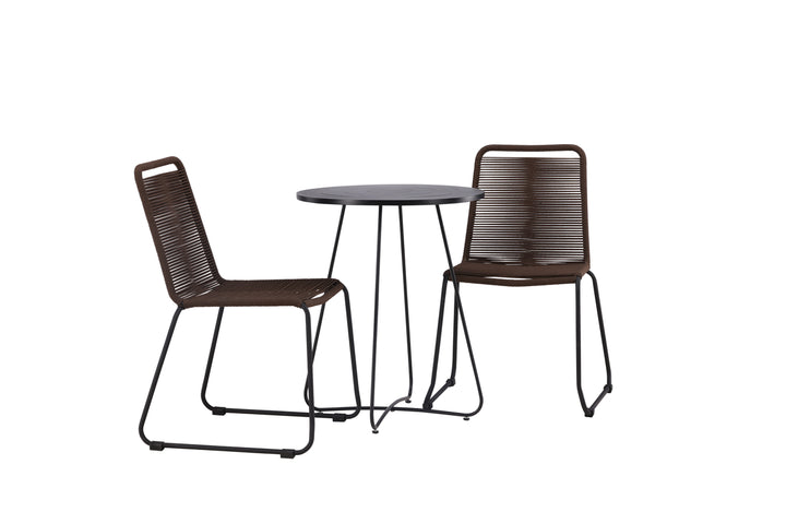 Lindos & Bacong Matstolar Brown/ Black + Cafebord Svart