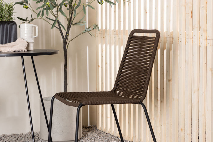 Lindos & Bacong Matstolar Brown/ Black + Cafebord Svart