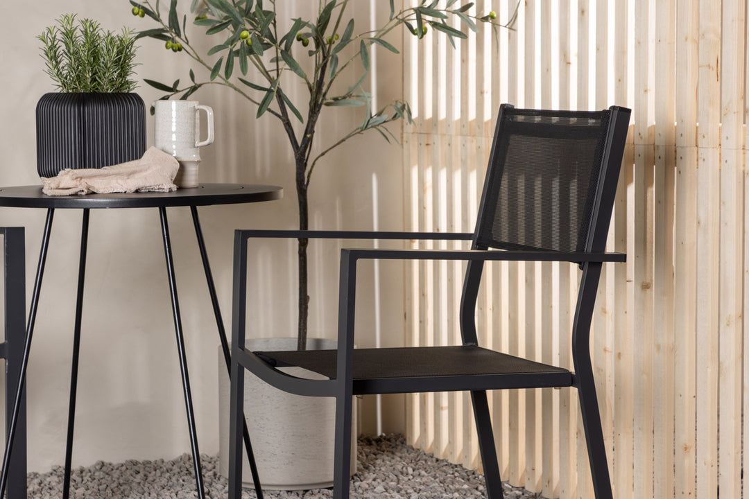 Copacabana & Bacong Matstolar Svart + Cafebord Svart