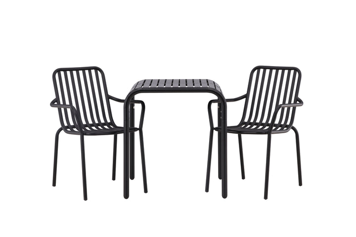 Borneo & Peking Cafebord Svart + Matstolar Svart