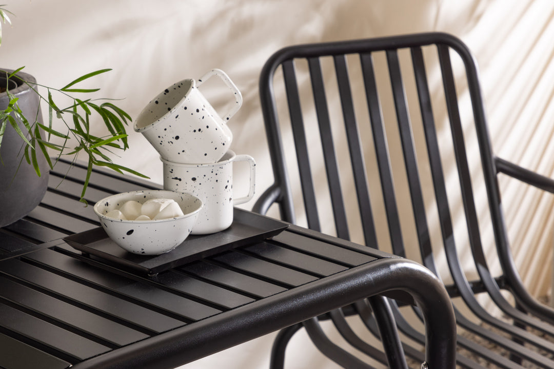 Borneo & Peking Cafebord Svart + Matstolar Svart