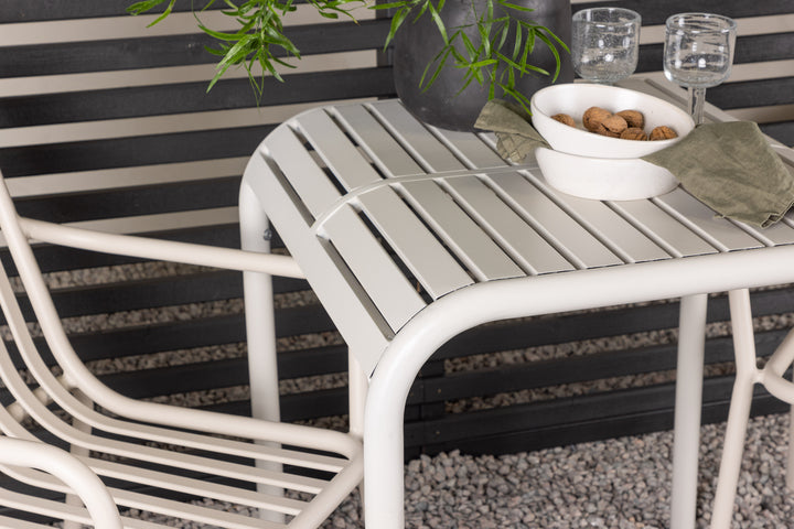 Borneo & Peking Cafebord Beige + Matstolar Beige