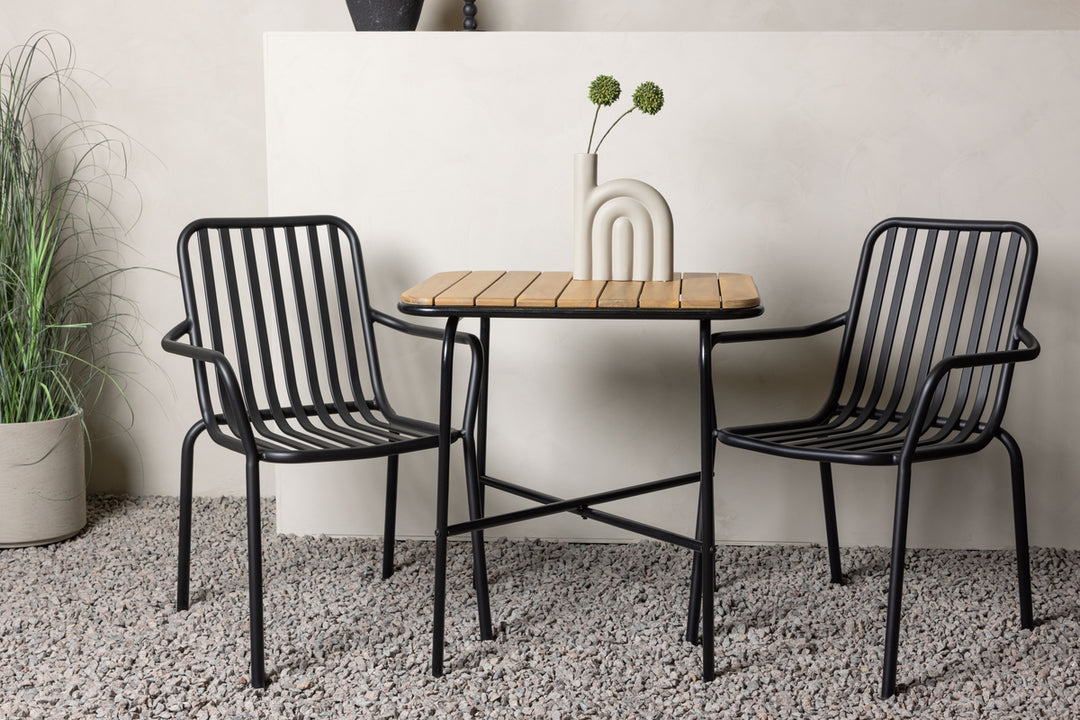 Holmbeck & Peking Cafebord Natur + Matstolar Svart