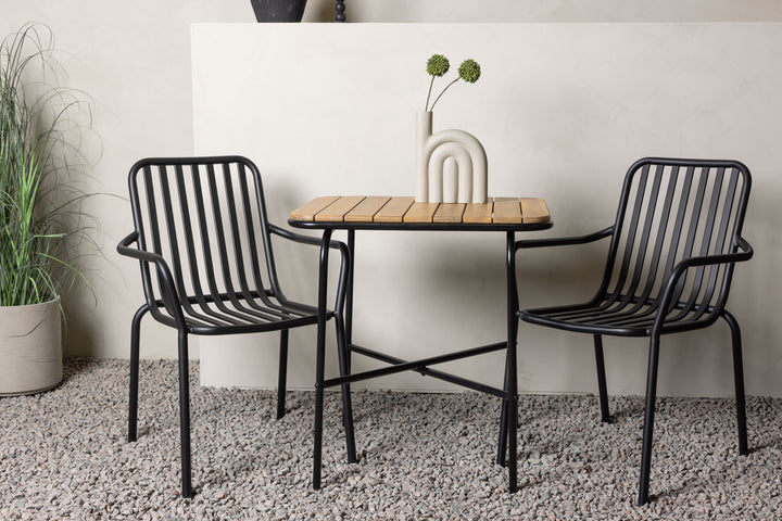 Holmbeck & Peking Cafebord Natur + Matstolar Svart