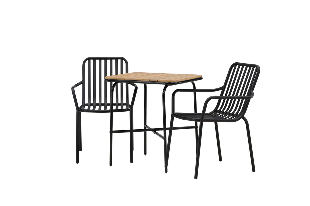 Holmbeck & Peking Cafebord Natur + Matstolar Svart
