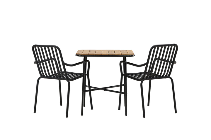 Holmbeck & Peking Cafebord Natur + Matstolar Svart