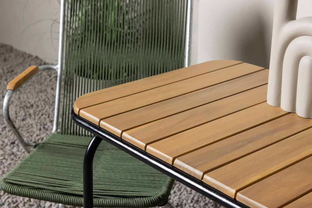 Holmbeck & Bois Cafebord Natur + Matstolar Grön