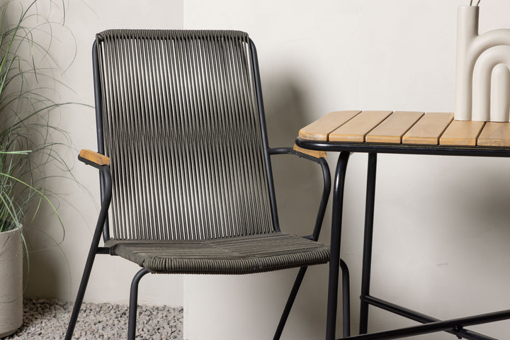 Holmbeck & Bois Cafebord Natur + Matstolar Mörkgrå