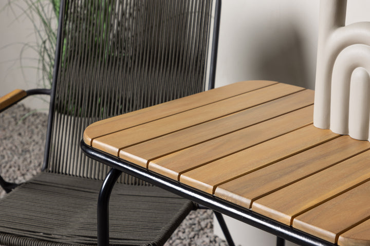 Holmbeck & Bois Cafebord Natur + Matstolar Mörkgrå