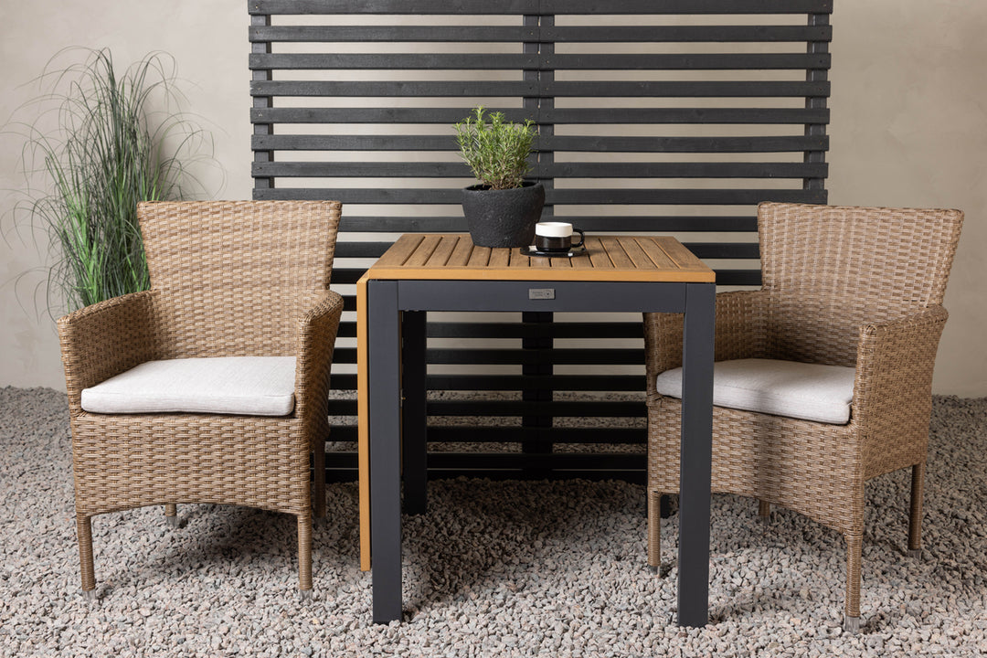 Malina & Diego Matstolar Natur +  Cafebord Svart